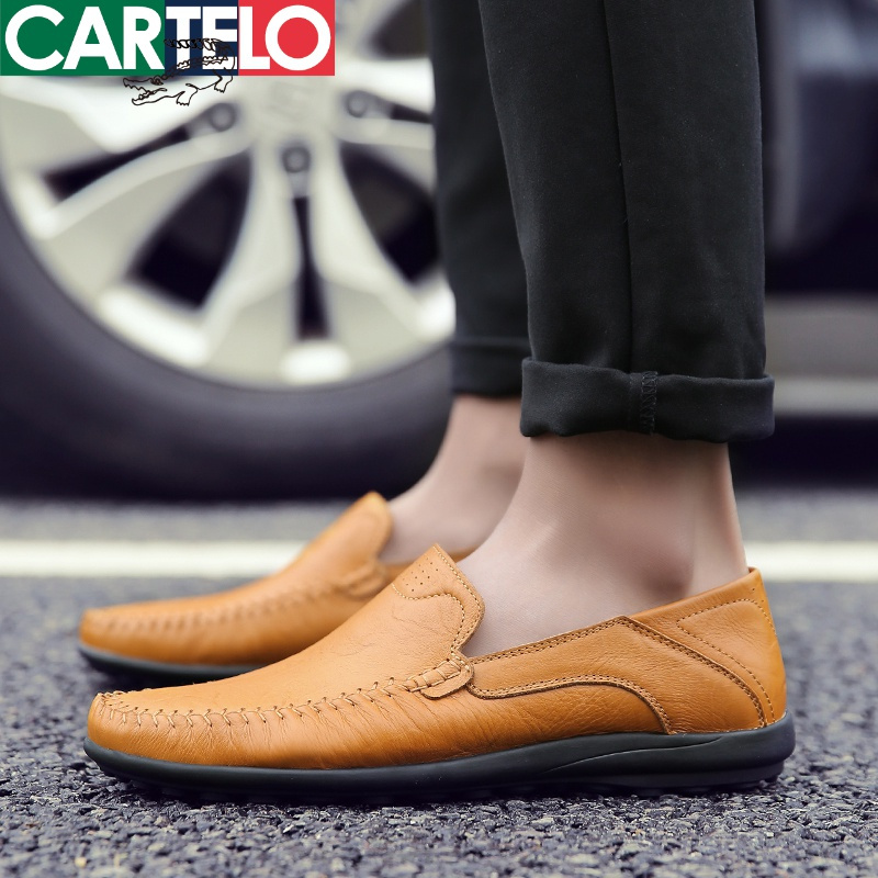 线下专柜同款卡帝乐鳄鱼cartelo新款透气真皮男鞋休闲鞋皮鞋男士板鞋
