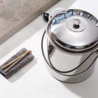 创世人 不锈钢茶渣桶排水桶茶桶垃圾桶废水桶废物收纳