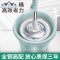 家用单筒旋转不锈钢手压甩干拖把拖布桶迷你拖把桶单驱动省力拖把 三维工匠