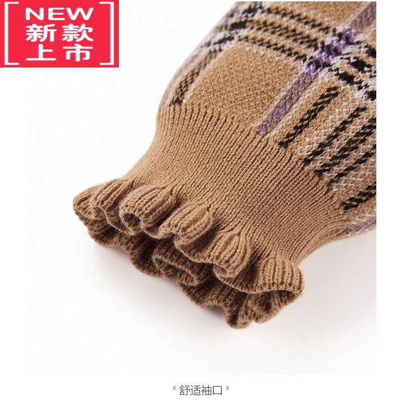 可莉允童装女童毛衣连衣裙2022秋冬小熊格纹针织连衣裙休闲图片