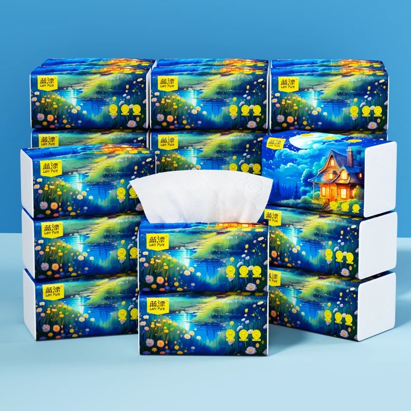 蓝漂星空系列 3包5层加厚 柔韧耐用 原生竹浆 无香 星空抽纸 抽纸3包LP-46609高清大图