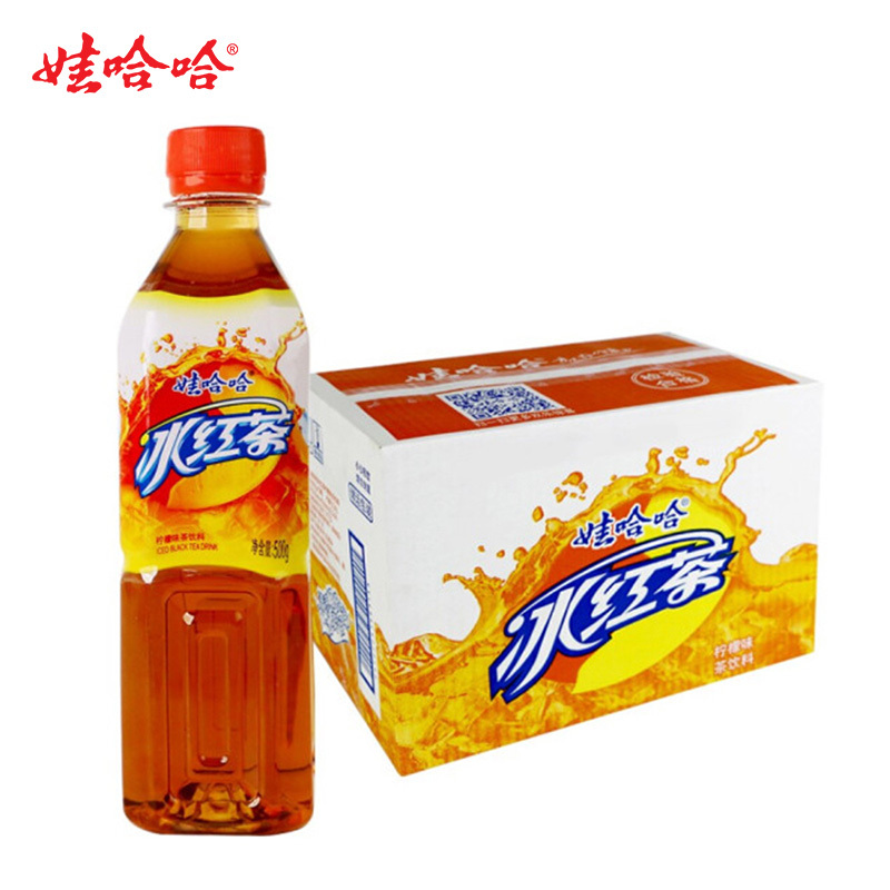 [娃哈哈官方]冰红茶柠檬果味茶饮料饮品500g*15瓶整箱装哇哈哈