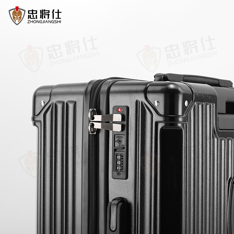 忠将仕 多功能行李箱万向轮结实耐用旅行密码拉杆箱 黑色20英寸 ZJS-A996S-8088H-20高清大图