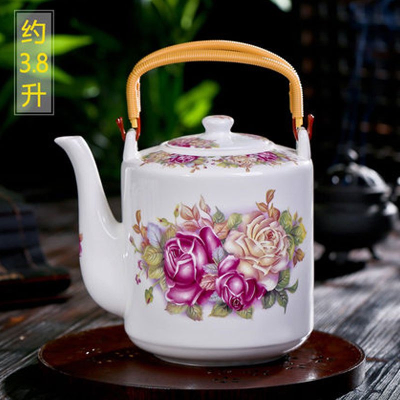 景德镇瓷器茶壶陶瓷大容量凉水壶大号青花瓷冷水壶提梁泡茶壶家用大容量多色多款多功能时尚创意生活日用家居器皿水壶