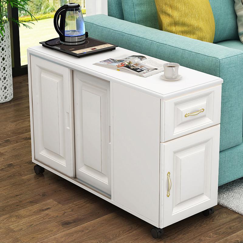 森美人简约欧式边几角几沙发边桌边柜储物柜储物收纳柜可移动小茶几高清大图