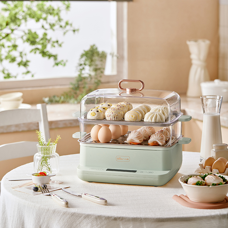 Bear\小熊 DZG-C90G3电蒸锅9L双层积汁盘设计800W快速出汽微电脑高清大图