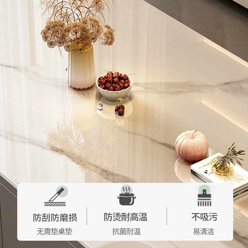 岩板茶几客厅家用轻奢桌小户型高级感落地茶几电视柜组合图片