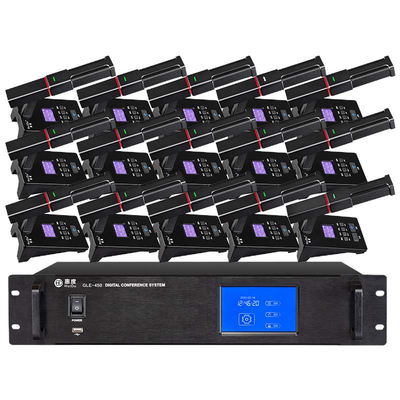 惠度(HuiDu)GLE-450S有线手拉手会议麦克风投票表决同声传译全数字环形数字手拉手方管话筒一拖三十高清大图