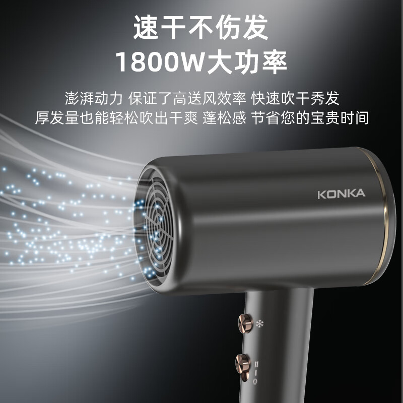 康佳(KONKA) 大功率家用电吹风 KCFJ-18001(DS01)高清大图