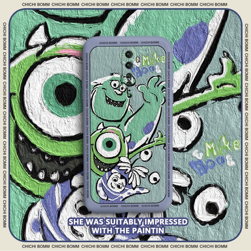 OPPOReno2手机壳液态硅胶OPPOReno2z保护套RenoZ男女新款油画怪物 OPPO RenoZ 暗夜绿-油画