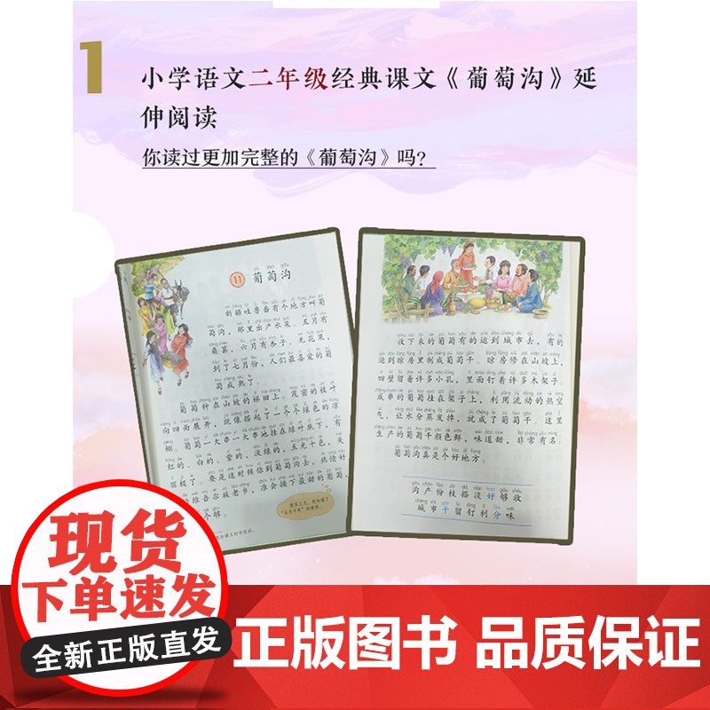葡萄沟 权宽浮 二年级上册语文教材同步阅读 全彩插图精校注音无障碍阅读名师导读二年级课外非读书籍 长江文艺高清大图
