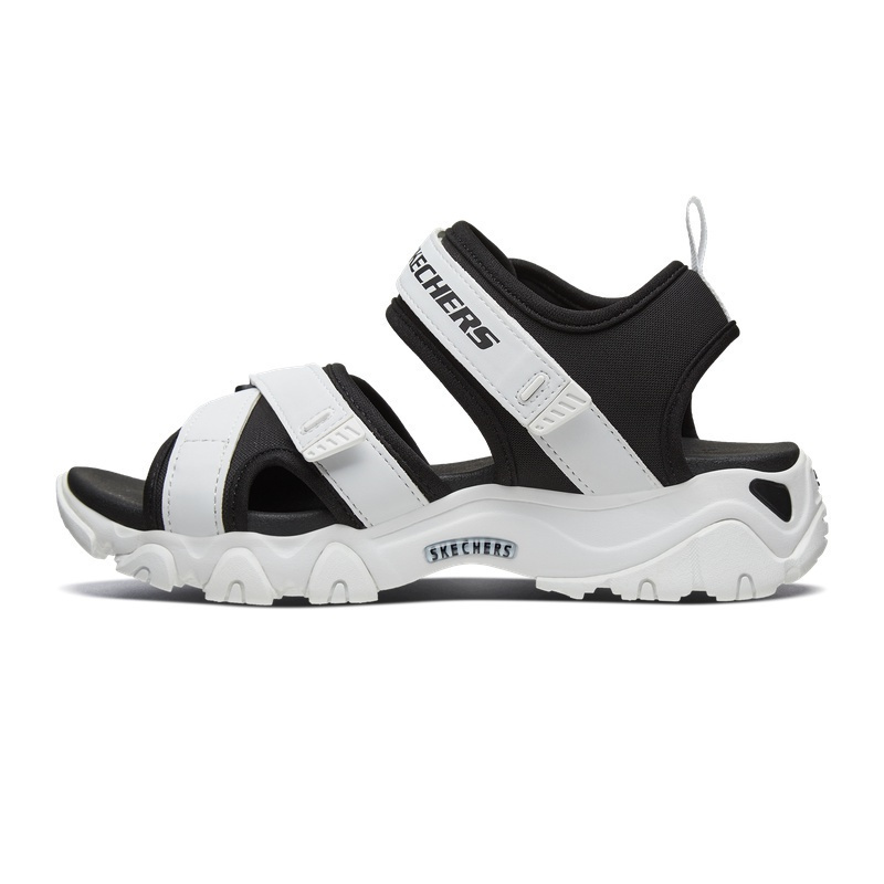 skechers斯凯奇夏季复古厚底露趾凉鞋女子魔术贴沙滩鞋66666188