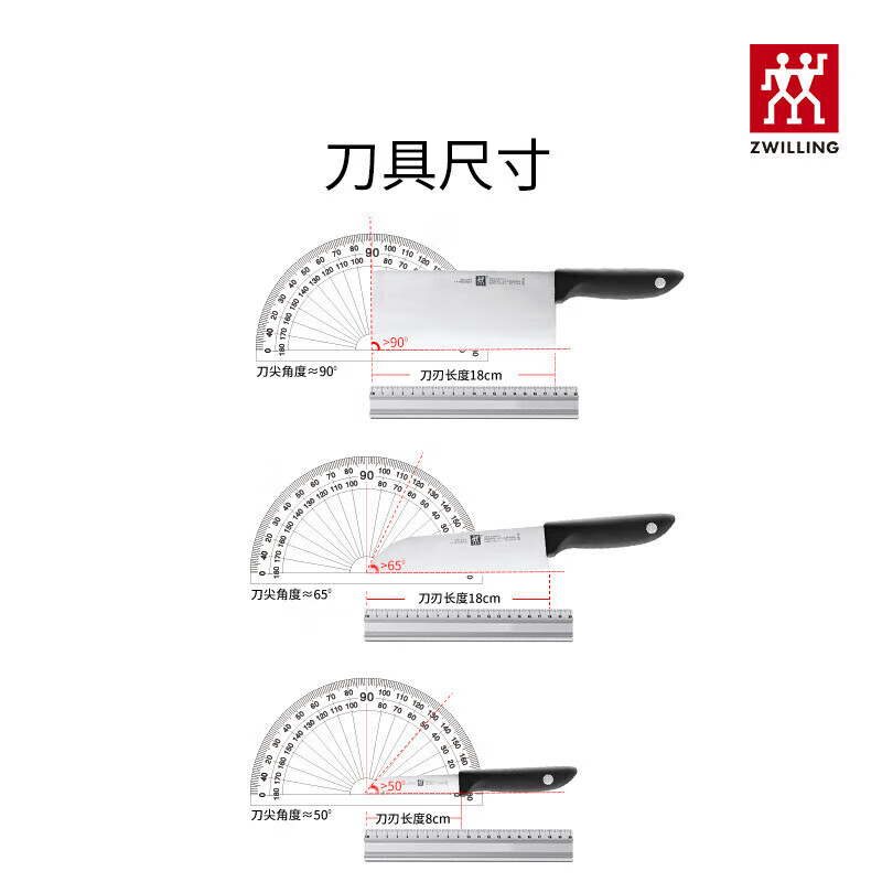 双立人 刀具套装多用刀蔬菜水果刀中片刀炫银插刀架四件套TWIN Point S高清大图