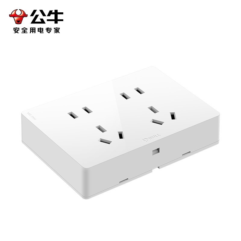 公牛(bull)G59-Z423 插座明装超薄墙壁多孔位插座大板明线超薄十孔明装盒G59高清大图