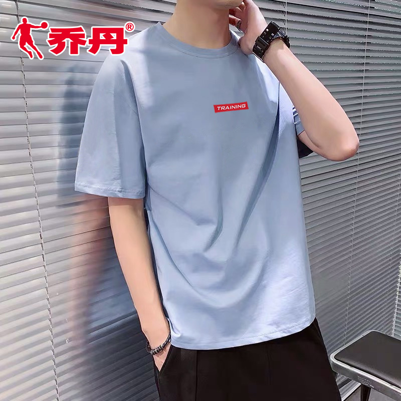 乔丹短袖T恤男装2022春夏新款旗舰棉质透气圆领休闲吸汗半袖运动T恤