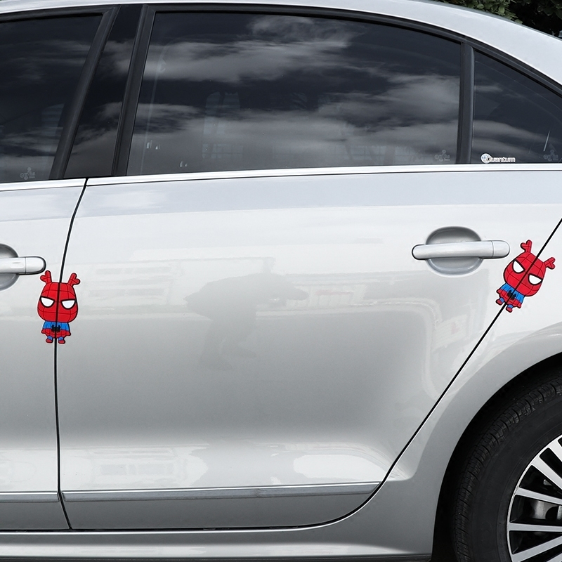 4片装汽车卡通车门防撞条门边防刮擦胶条装饰车身贴3d立体防撞贴