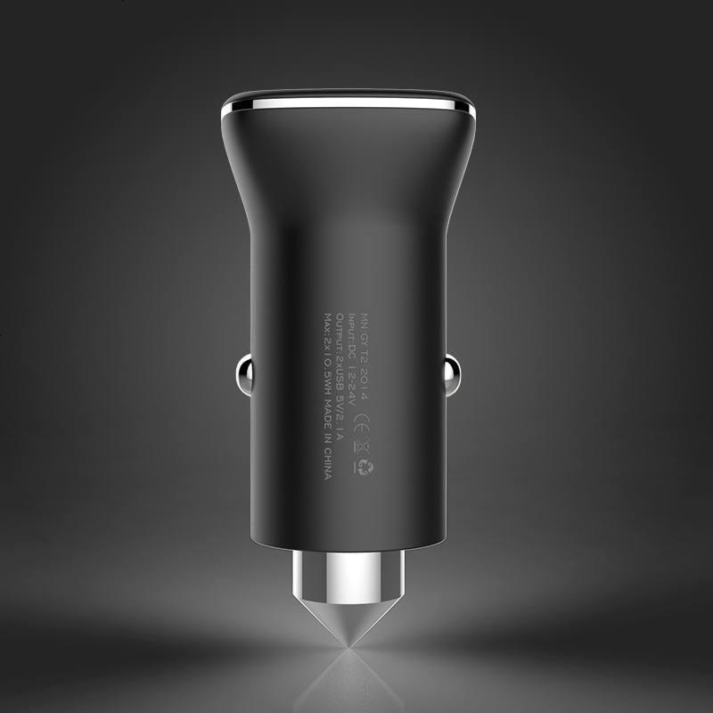 牌车载充电器头 双usb 苹果三星手机通用汽车充电器一拖二点烟器