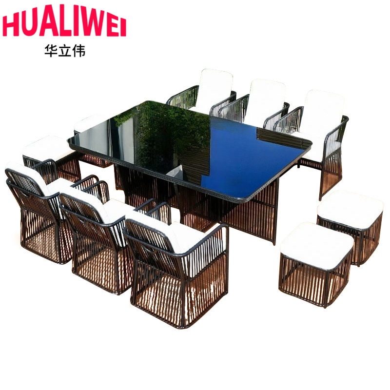 华立伟户外桌椅组合一桌十椅套