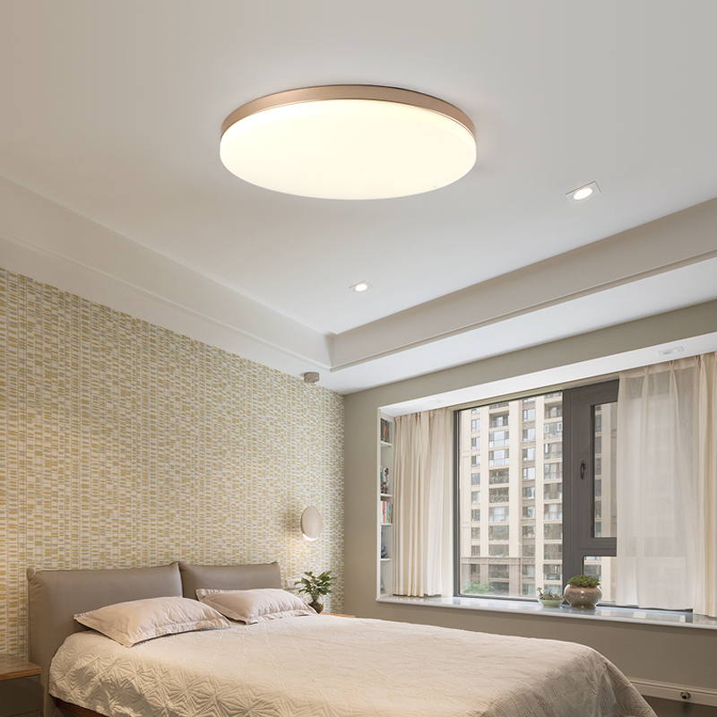 北欧灯具超薄led吸顶灯圆形房间主卧室灯简约现代温馨浪漫书房灯