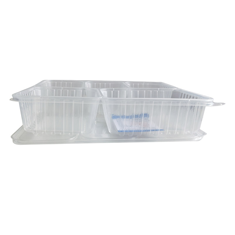 亿铁(YI TIE)一次性餐盒方五格1500ml带盖100只/件高清大图