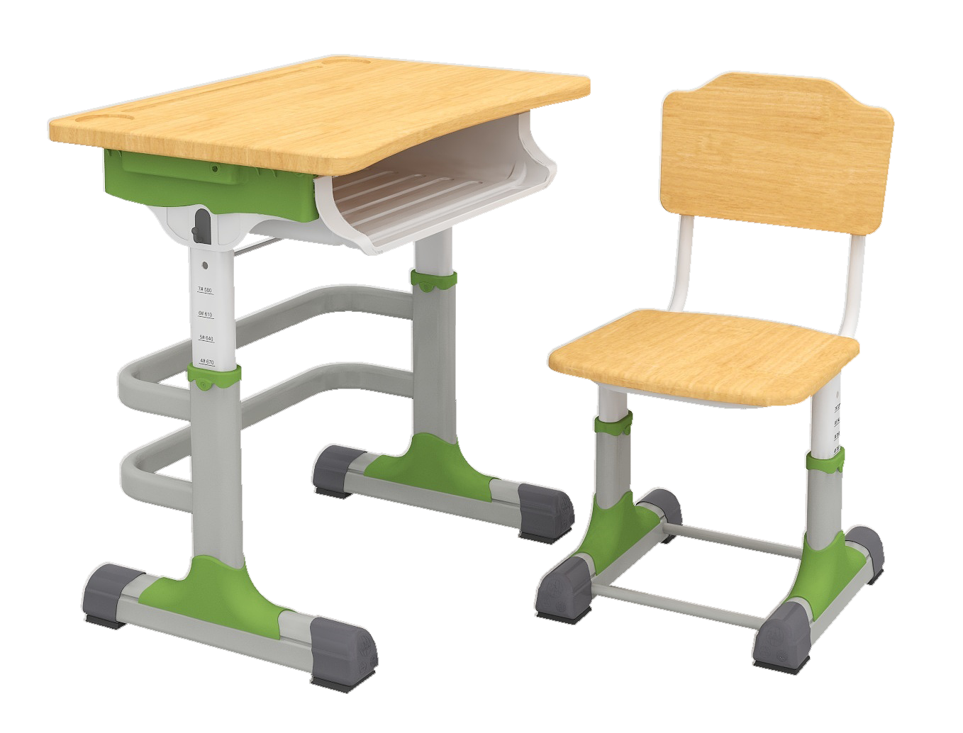 KZ250210T KY502990T 实木铝合金课桌椅 绿色