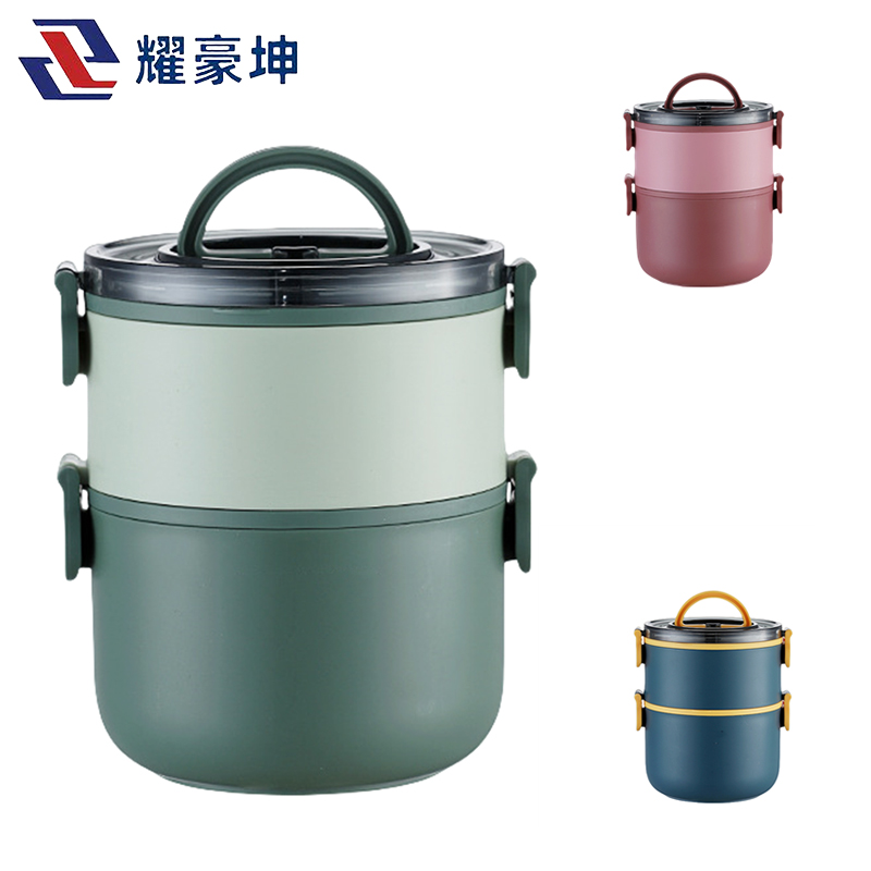 耀豪坤304不锈钢双层保温饭盒YH03K/个高清大图