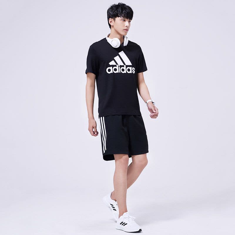 adidas阿迪达斯男装运动短裤综合训练运动服F86297 L 黑色图片