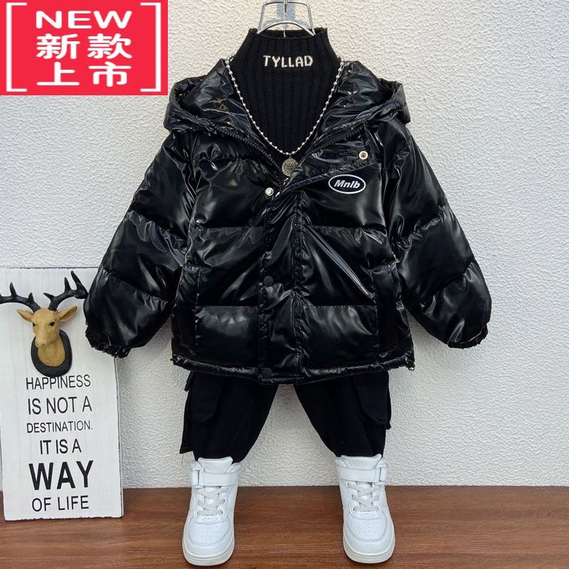 可莉允男童羽绒服冬季2022新款洋气儿童轻薄棉服宝宝加厚免洗外套图片