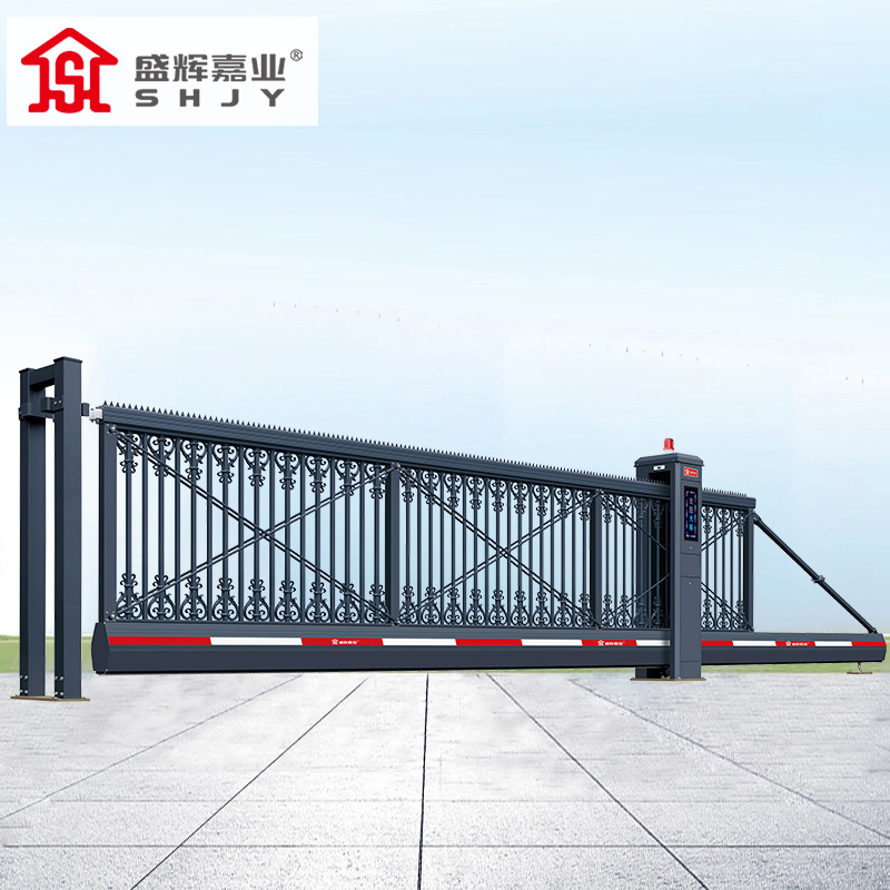 盛辉嘉业 悬浮门电动伸缩门铝合金封板无轨直线平移大门定制 无轨门定制