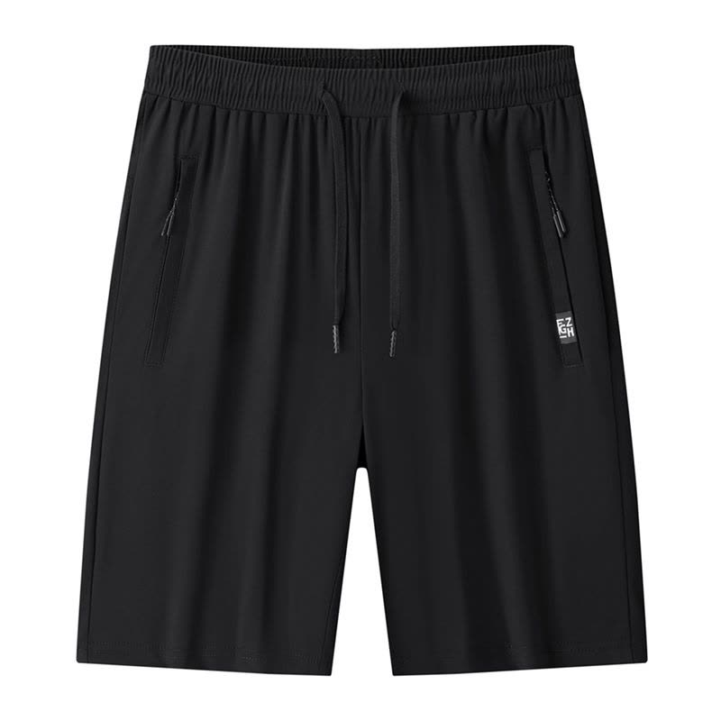 渔人船长夏季大码男士运动裤速干透气纯色运动休闲五分裤中裤弹力大裤衩图片