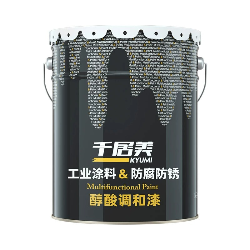 千居美醇酸调和漆 防锈金属漆钢结构铁栏杆工程防腐油漆 10KG R03大红