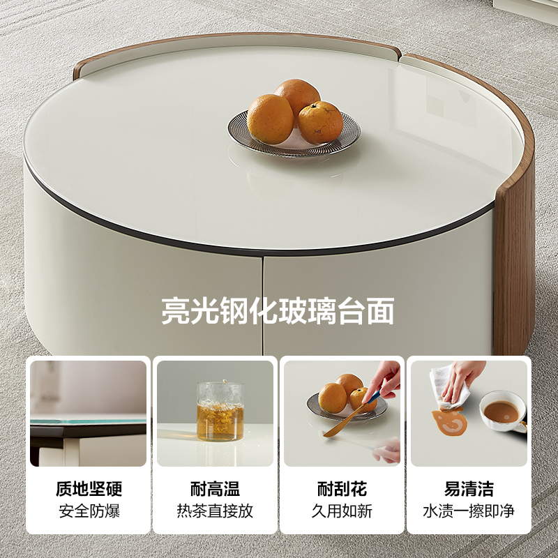 全友家居 茶几电视柜组合现代风钢化玻璃茶电客厅储物家具套装