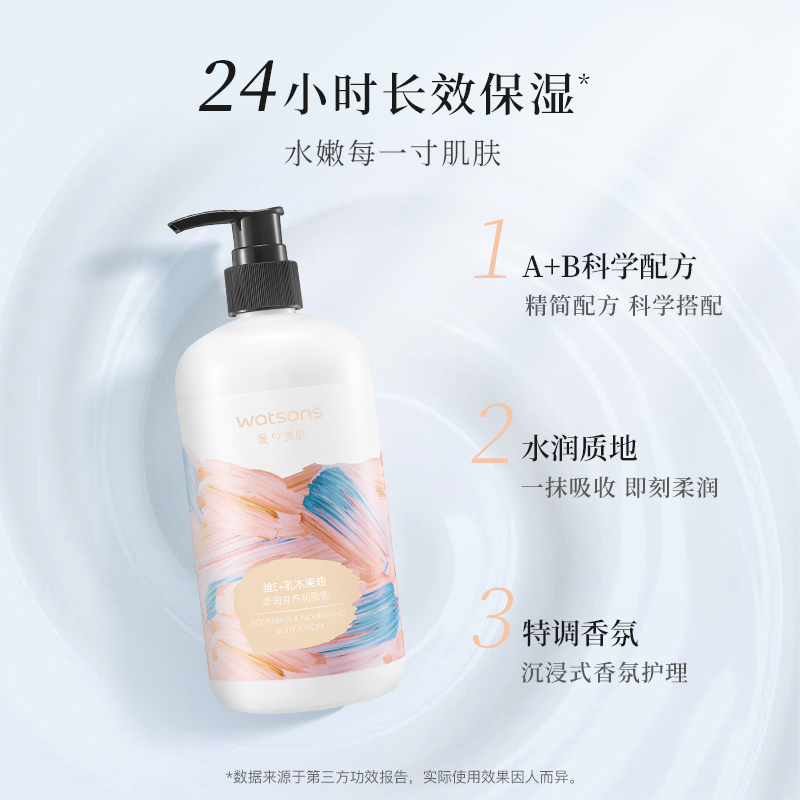 屈臣氏柔润滋养润肤乳500毫升高清大图