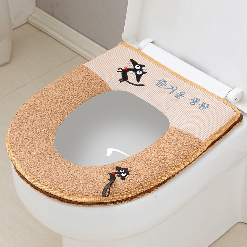 马桶垫马桶坐垫圈家用毛绒冬季马桶套坐便套四季防水通用坐便器垫 三维工匠