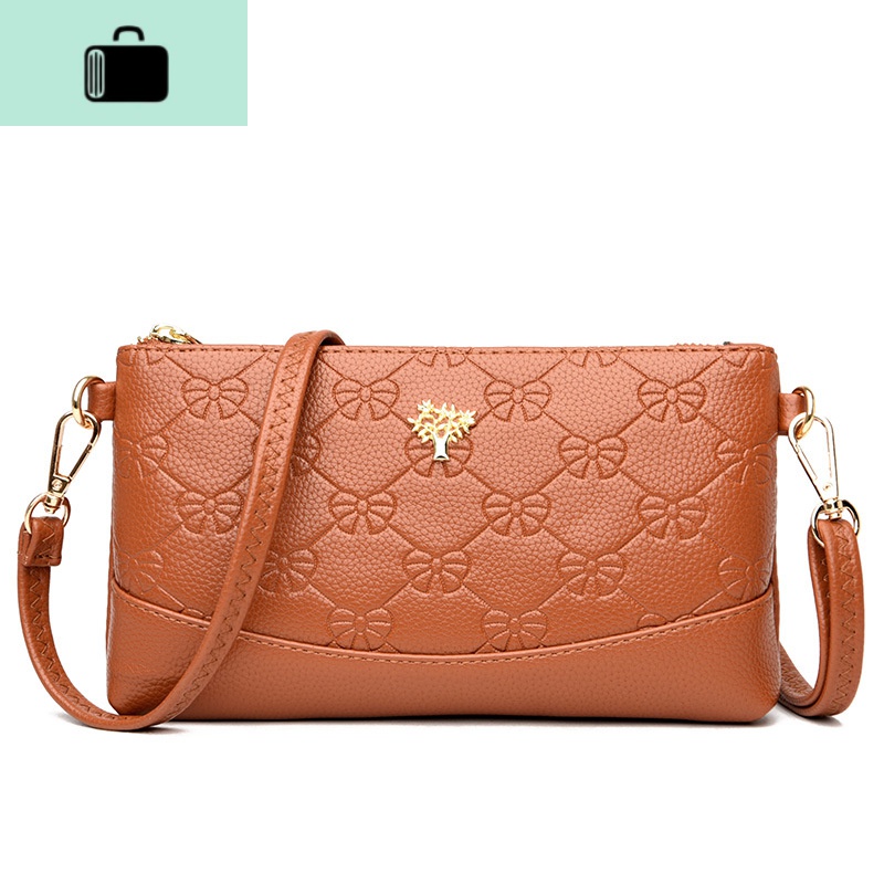 中老年妈妈包包女2020新款中年婆婆女士软皮单肩斜挎包斜背奶奶包NEWLAKE 黄色