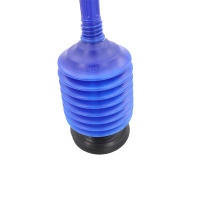 海斯迪克 HK-8037 马桶吸疏通器 橡胶皮抽子 吸厕所泵 皮吸 下水道疏通通马桶 蓝色塑料柄 + 黑色底吸泵