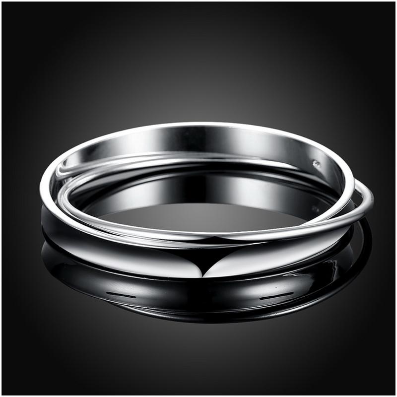 B274 Women Fashion Bracelet女生饰品多圈时尚手镯镀925纯银复古5179