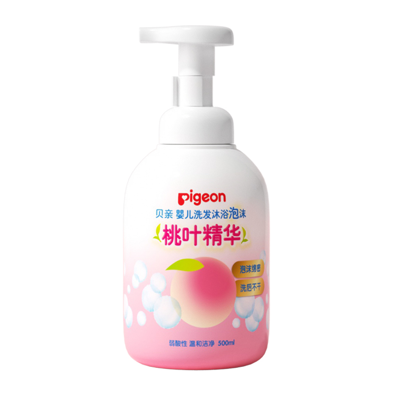 贝亲(PIGEON)婴儿洗发沐浴(泡沫)桃叶精华IA209 500ml 适用人群:儿童高清大图