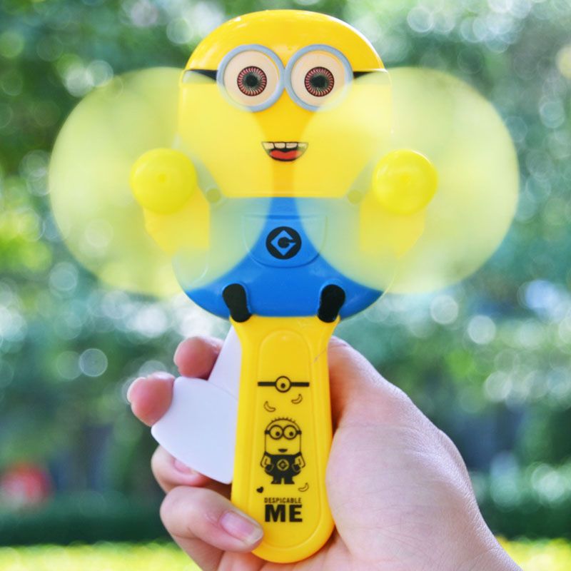 3个装 手动手压夏季卡通小风扇便携双头儿童玩具可爱礼品随身大风