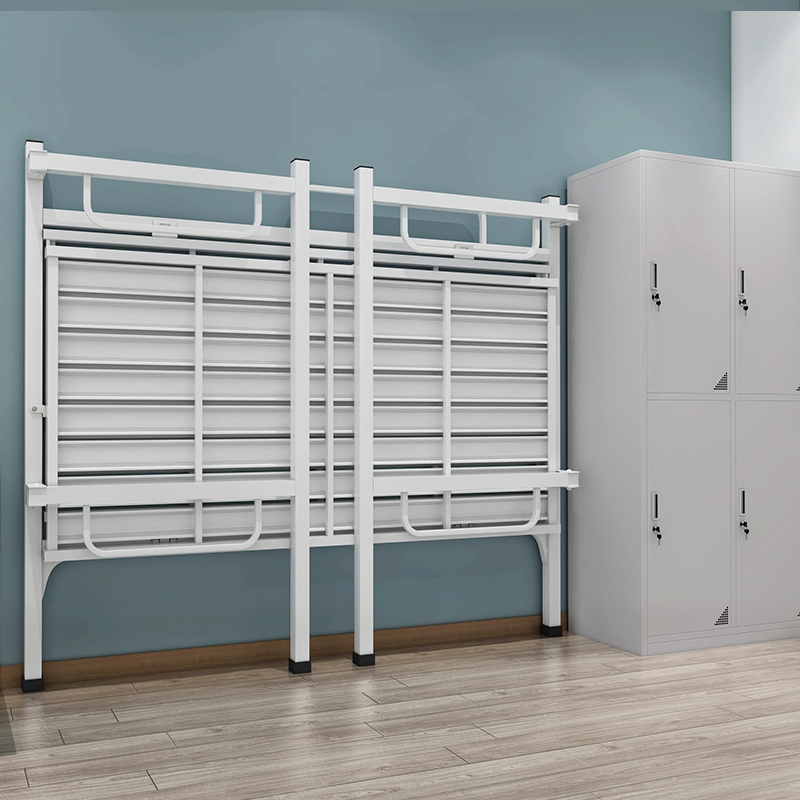 双人床铁床双层床铁艺家用床员工宿舍公寓床高低床校用寝室钢制床折叠