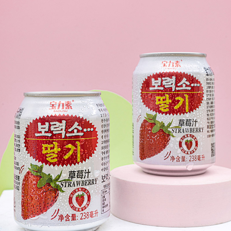 [宝力素]韩国草莓风味果汁饮料238ml*6瓶装多口味选择