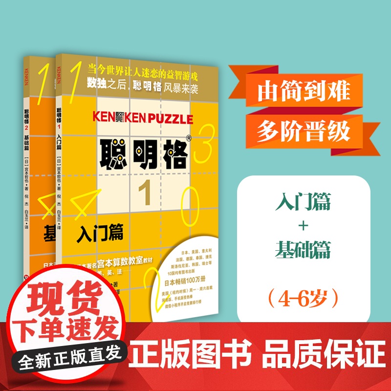 聪明格基础篇2册套 入门+基础 全脑思维开发益智游戏书4-6岁 数学算术训练工具肯肯数独 小学心算速算趣味练习 华东师范高清大图