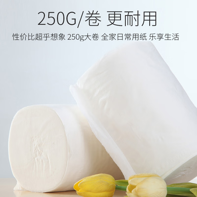 顺清柔无芯卷纸国际版5层250g*12卷 加厚长条卫生纸(3kg/提)高清大图