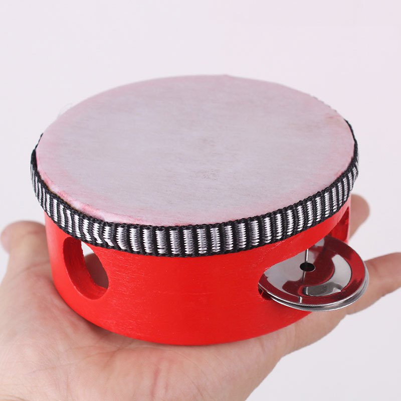 打击乐器奥尔夫乐器小手鼓幼儿园早教手拍鼓10寸红色铃鼓直径25cm视频