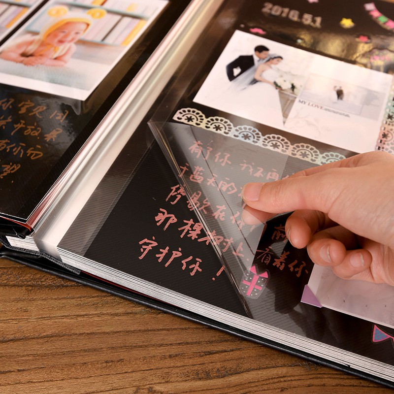 创意复古皮浪漫粘贴式diy相册纪念册家庭影集本情侣手工制作 三维工匠 18寸手揉皮[FOREVER]高清大图