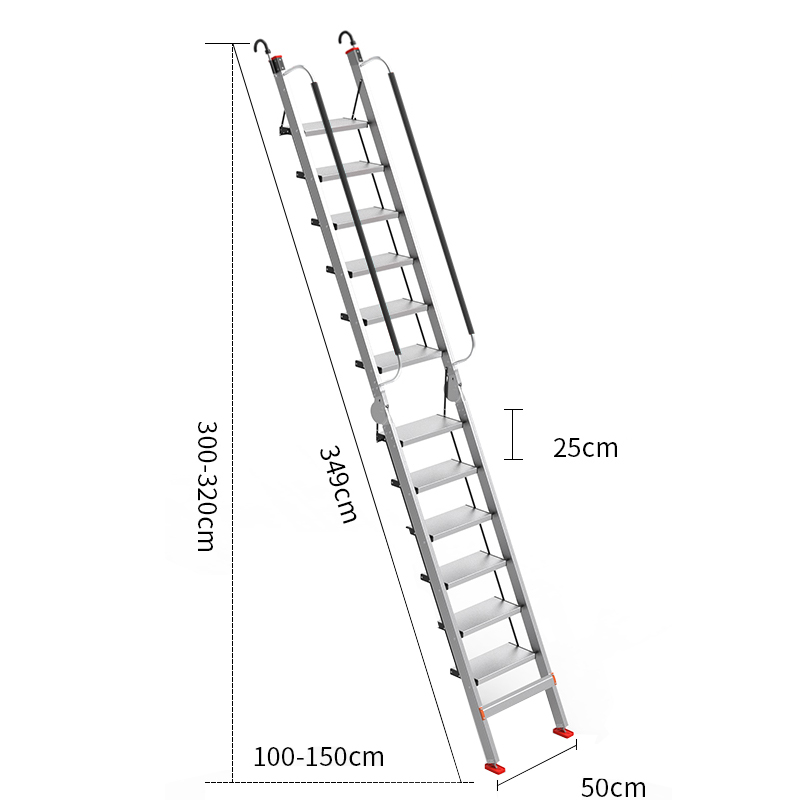 鑫木樽伸缩梯50*150*349cm个高清大图
