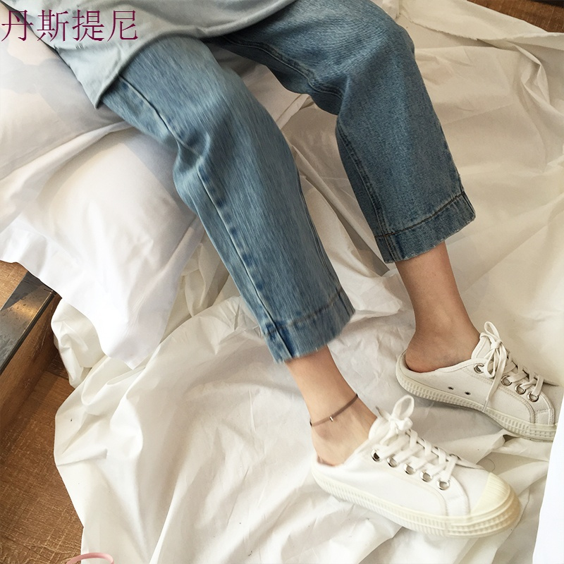 大码女装新款牛仔九分裤女 胖mm宽松显瘦阔腿裤200斤学生直筒裤子