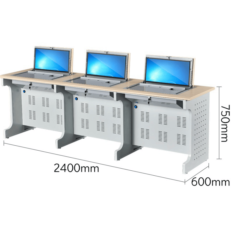 豫龙都电脑桌三人张高清大图