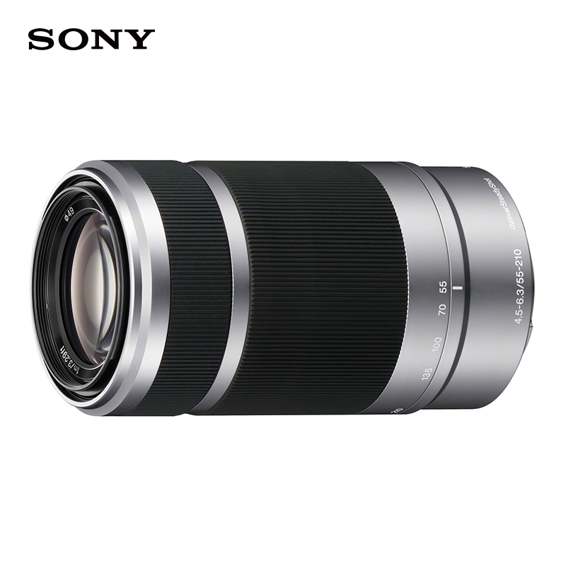 索尼(SONY)E 55-210mm APS-C画幅远摄大变焦微单相机镜头 E卡口 SEL55210 银色