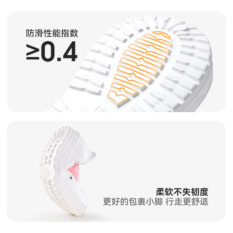 幸福玛丽儿童凉鞋男童夏季2025新款宝宝小白鞋防滑洞洞女童沙滩鞋